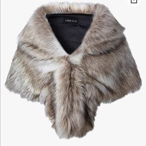 Faux fur shawl wrap